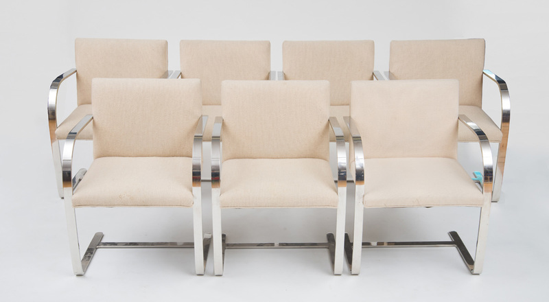 SEVEN BRNO CHAIRS, MIES VAN DER ROHE, 1980's
