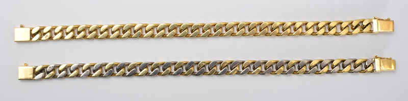 Two 18k Gold Link Bracelets