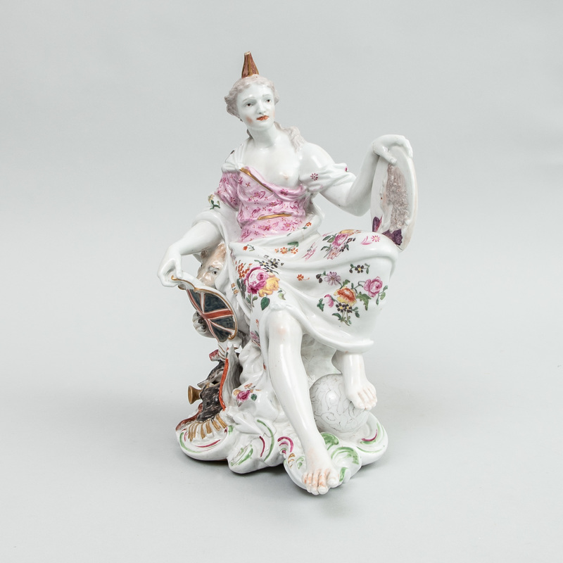 Chelsea Derby Porcelain Allegorical Group of Britannia