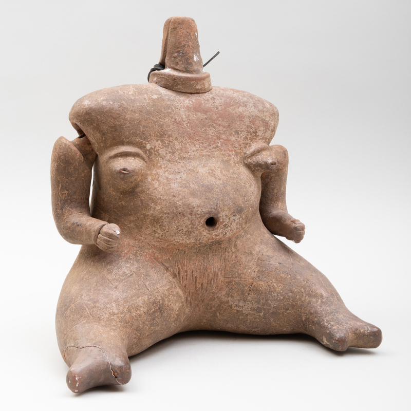 Pre Columbian Terracotta Articulated Seated Female Figure