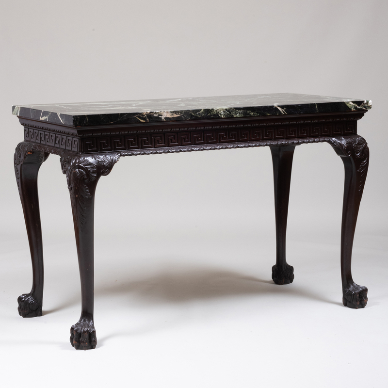 George II Style Carved Mahogany Console Table