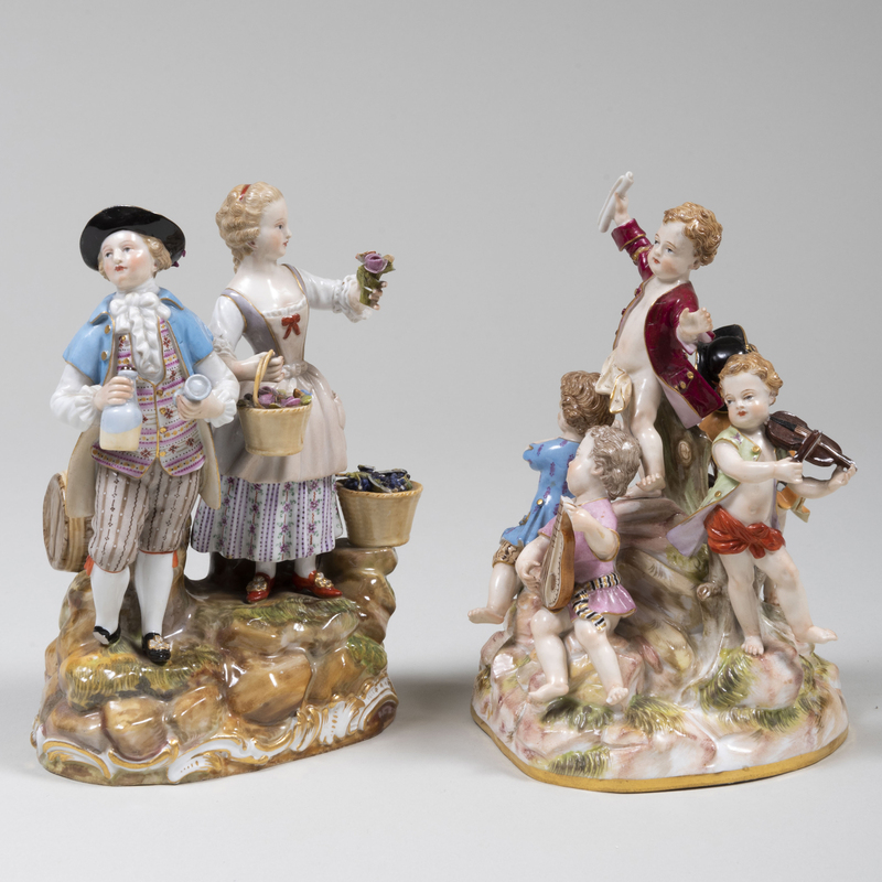 Two Meissen Porcelain Figure Groups