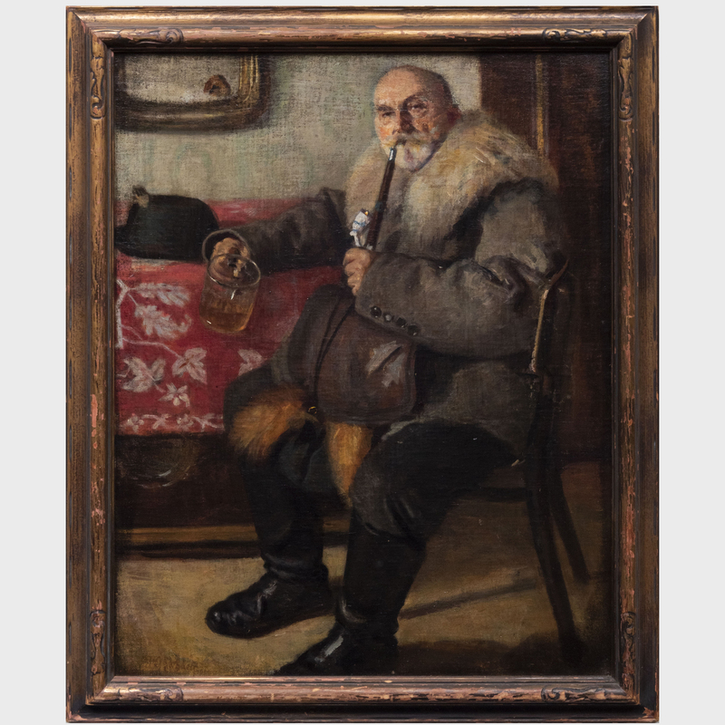 German School: Old Man with Pipe