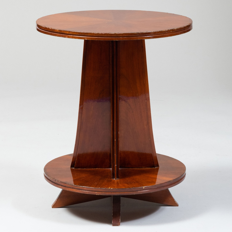 Art Deco Style Mahogany Circular Side Table