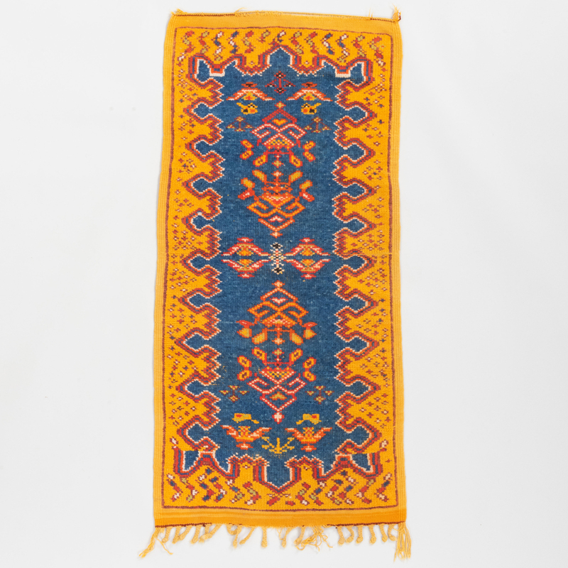 Small Gold and Blue Moroccan Runner