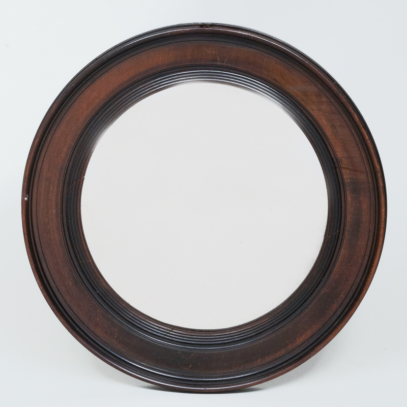 Regency Style Ebonized Walnut Convex Mirror