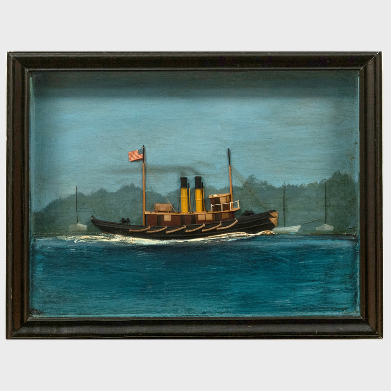American Half Hull Steamship Model