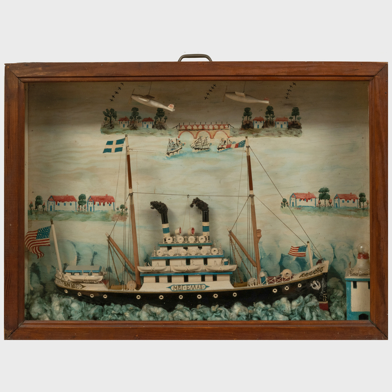 American Folk Art Half Hull Ship Model