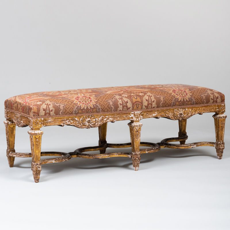 Régence Style Giltwood and Upholstered Banquette  