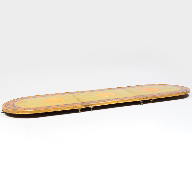 Continental Gilt-Metal-Mounted Polychromed Wood Surtout de Table