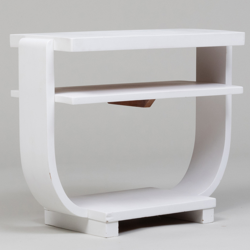 Modern White Painted End Table