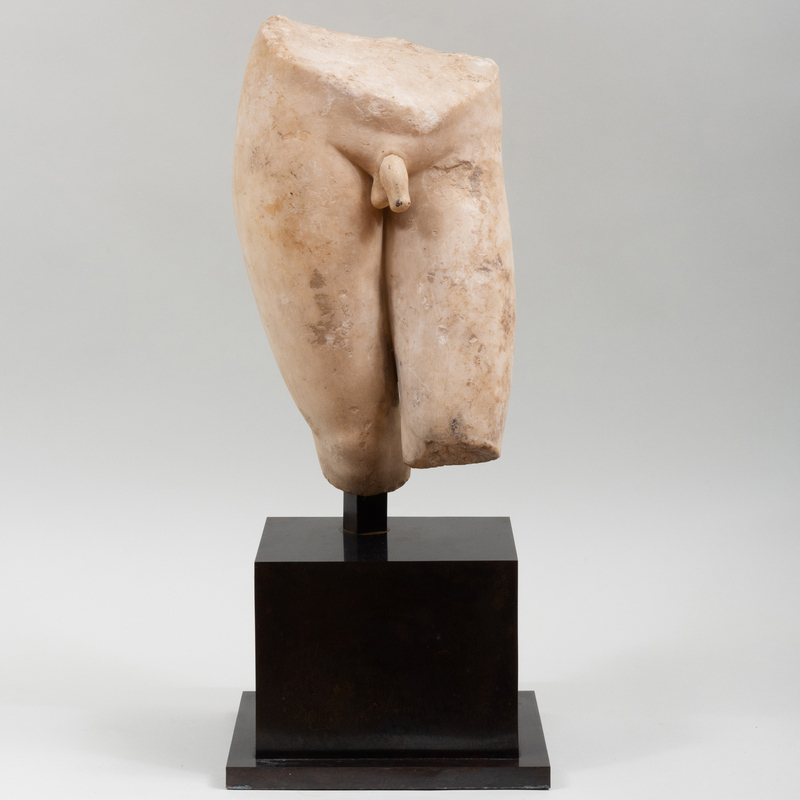 Italian Marble Male Fragmentary Figure 