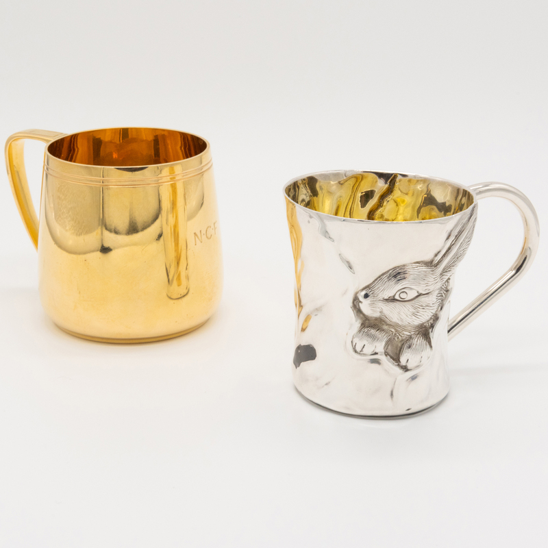 Two Silver Child's Mugs