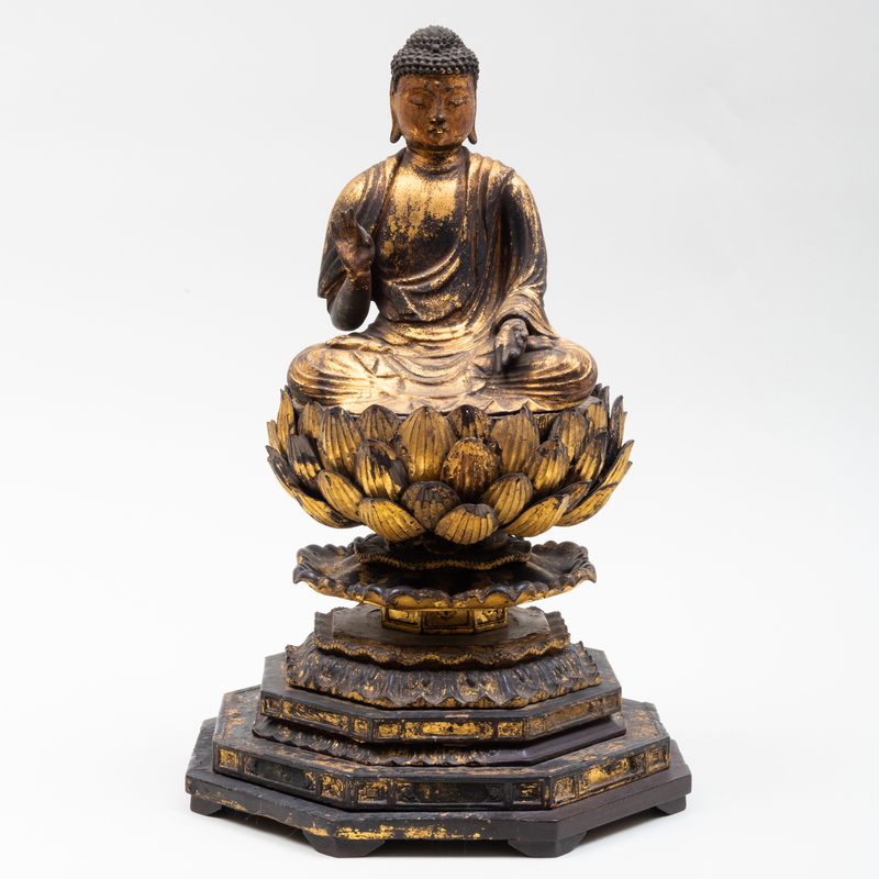 Japanese Gilt-Lacquer Figure of Seated Amida Buddha
