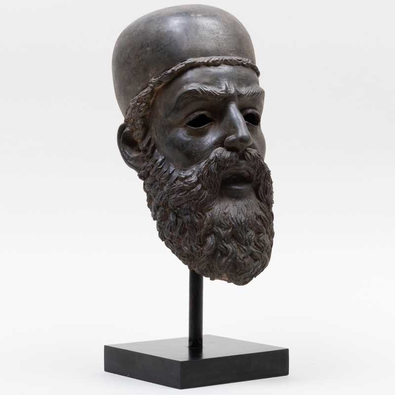 Grand Tour Style Patinated Bronze Bust of a Scholar