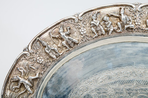 Middle Eastern Silver-Plated Oval Tray