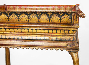 INDIAN PAINTED AND PARCEL-GILT LOW TABLE