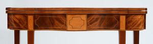 PAIR OF FEDERAL SERPENTINE-FRONT, INLAID MAHOGANY CARD TABLES, PHILADELPHIA, C. 1810
