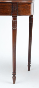 NEAR PAIR OF SERPENTINE-FRONT FEDERAL MAHOGANY CARD TABLES, PHILADELPHIA, C. 1815