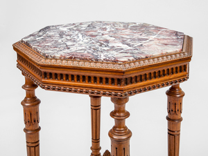 Victorian Carved Mahogany Octagonal Side Table