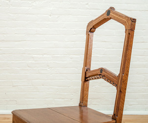 PAIR OF INLAID OAK REFORM GOTHIC SIDE CHAIRS