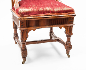 Aesthetic Movement Carved Walnut Hall Chair