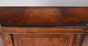 Victorian Gilt-Metal-Mounted and Inlaid Walnut Vitrine Cabinet