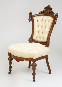 Renaissance Revival Walnut Side Chair, John Jelliff, Newark, NJ
