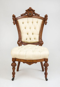 Renaissance Revival Walnut Side Chair, John Jelliff, Newark, NJ