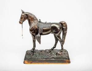 Copper-Plated Metal Figure of a Horse