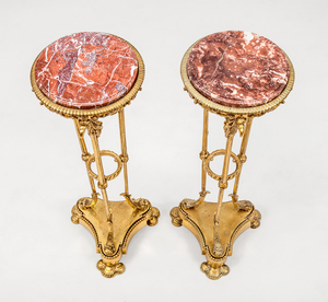 Pair of Empire Style Gilt-Metal Guéridons