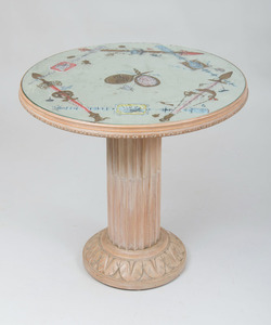 Grosfeld House Verre Églomisé and White-Washed Pine Table