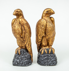 PAIR OF GILT-COMPOSITION FIGURES OF EAGLES