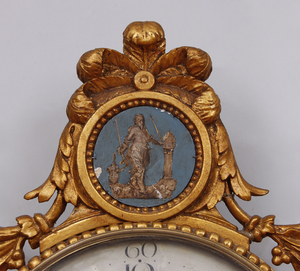 Swedish Neoclassical Giltwood Wall Clock