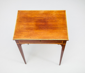Swedish Neoclassical Mahogany and Fruitwood Inlaid Side Table