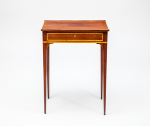 Swedish Neoclassical Mahogany and Fruitwood Inlaid Side Table