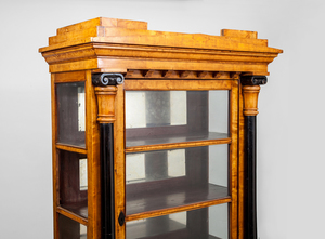 Biedermeier Birch and Ebonized Wood Vitrine Cabinet