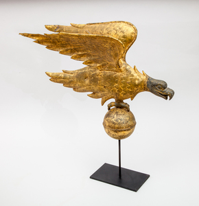 AMERICAN GILDED AND MOLDED COPPER AND ZINC EAGLE WEATHERVANE, MASSACHUSETTES, A.L. JEWELL