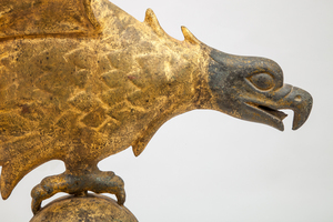 AMERICAN GILDED AND MOLDED COPPER AND ZINC EAGLE WEATHERVANE, MASSACHUSETTES, A.L. JEWELL