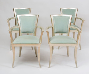 Four Art Deco Style Armchairs