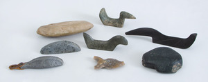 COLLECTION OF SEVEN SHAPED STONE TOOLS