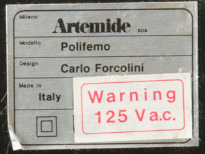 Carlo Forcolini / Artemide, 'Polifemo' Floor Lamp
