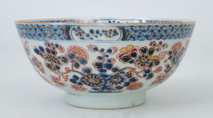 Chinese Imari Porcelain Plate and a Small Porcelain Punch Bowl