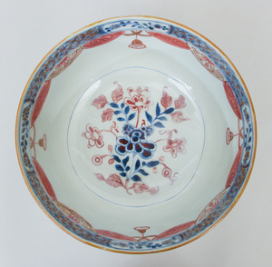 Chinese Imari Porcelain Plate and a Small Porcelain Punch Bowl