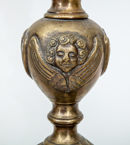 CONTINENTAL BAROQUE BRASS CANDLE HOLDER