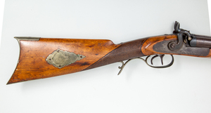 AMERICAN DOUBLE-BARREL 'BUCK & BALL' PERCUSSION RIFLE, C. WERNER, ROCHESTER