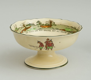 TWO ROYAL DOULTON GLAZED POTTERY SERVICE DISHES, ILLUSTRATED FROM CHARLES CROMBIE'S RULES OF GOLF