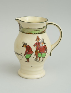 ROYAL DOULTON GLAZED POTTERY EWER, ILLUSTRATED FROM CHARLES CROMBIE'S RULES OF GOLF
