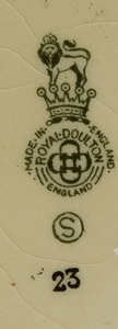 ROYAL DOULTON GLAZED POTTERY EWER, ILLUSTRATED FROM CHARLES CROMBIE'S RULES OF GOLF