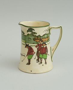 ROYAL DOULTON GLAZED POTTERY PITCHER, ILLUSTRATED FROM CHARLES CROMBIE'S RULES OF GOLF